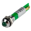RS PRO Green Panel Mount Indicator 12V DC 20mA, Prominent Silver Bezel 838-5520