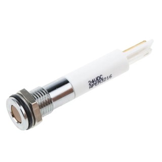 RS PRO Orange Panel Mount Indicator 24V dc 20mA Solder Lug Termination IP67 Flush 838-5592