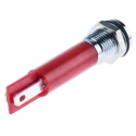 RS PRO Red Panel Mount Indicator, 12V DC, 20mA, IP67, Silver Prominent Bezel 838-5526