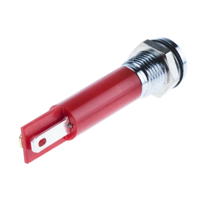 RS PRO Red Panel Mount Indicator, 12V DC, 20mA, IP67, Silver Prominent Bezel 838-5526