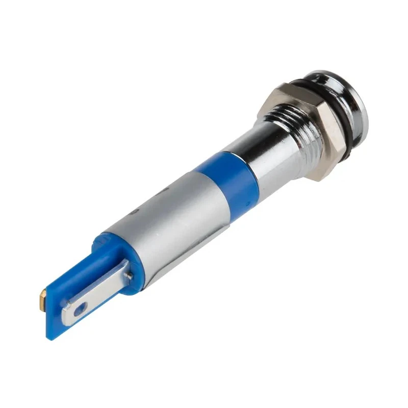 RS PRO Blue Panel Mount Indicator 24V dc 20mA Solder Lug Termination IP67 Flush Bezel 838-5598