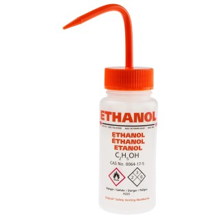 RS PRO 250ml Polyethylene Wide Neck Wash Bottle Laboratory Bottle Orange Lid 838-6365