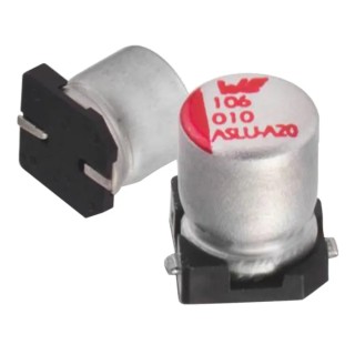 Wurth Elektronik 220 nF 50V DC Cylindrical Can Surface Mount Aluminium Capacitor WCAP-ASLU 865090640002