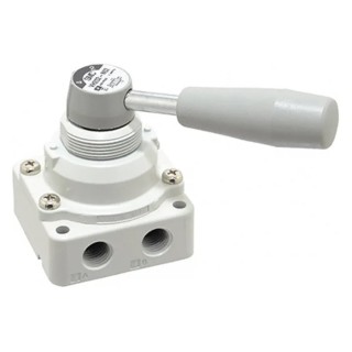SMC Lever Pneumatic Manual Control Valve VH200 Series, 1/4 in NPT, 4/2 Function, Die Cast Aluminium, Maximum Pressure 1 Mpa 