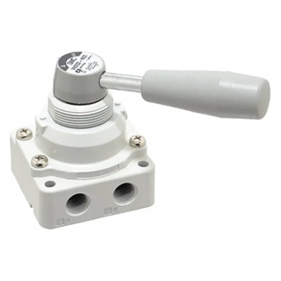 SMC Lever Pneumatic Manual Control Valve VH200 Series, 1/4 in NPT, 4/2 Function, Die Cast Aluminium, Maximum Pressure 1 Mpa 