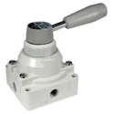 SMC Lever Pneumatic Manual Control Valve Series, 1/4 in NPT, 4/3 Function, Die Cast Aluminium Body, 1 Mpa Max VH200