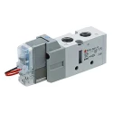 SMC Pneumatic Solenoid Valve, 5 Ports, Rc 1/4 Thread, 24V DC, 0.7 Mpa Pressure, VF3000 Series 
