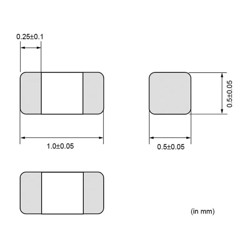 Murata 0.5 mm Solder Mount Chip Ferrite Bead 600 Ω Impedance at 100 MHz BLM15AX601SN1D