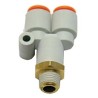 SMC Pneumatic Union Y Fitting Push-in 8 mm Threaded-to-Tube Maximum Pressure 1 MPa and 3 MPa KQ2U08-01AS