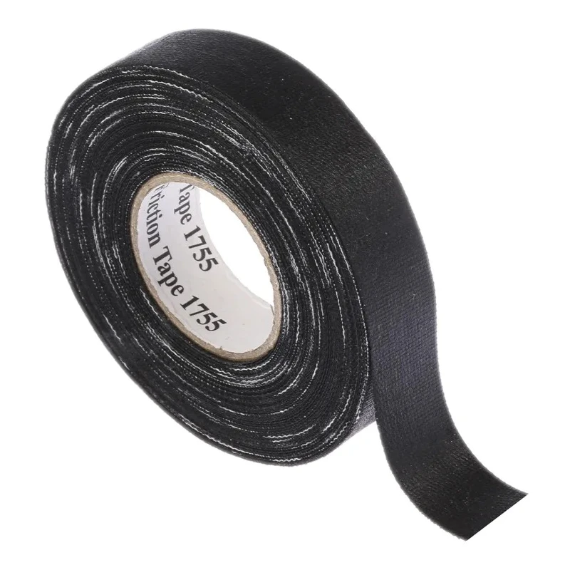 3M 4910F Temflex 1755 Black Cloth Tape, Rubber Finish, 19.1mm Width x 18m Length 1755-3/4X60FT