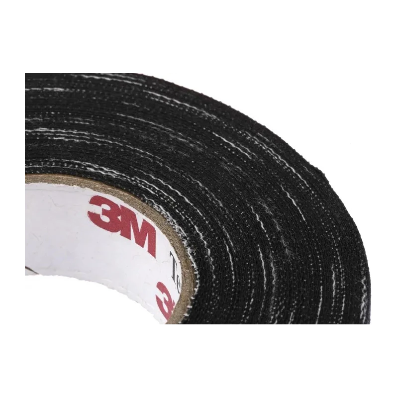 3M 4910F Temflex 1755 Black Cloth Tape, Rubber Finish, 19.1mm Width x 18m Length 1755-3/4X60FT