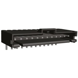 TE Connectivity AMPMODU MTE Series Right Angle Through Hole PCB Header, 12 Contacts, 2.54 mm Pitch, 1 Row 6-103634-1