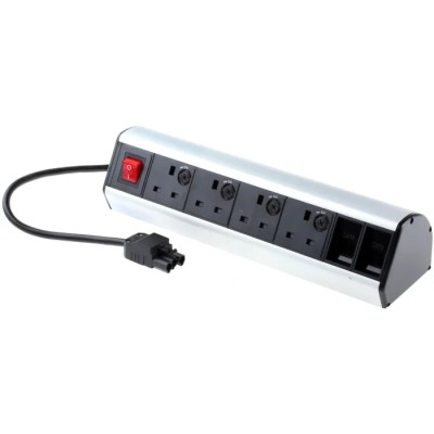 RS PRO 230V 4 Gang Socket Bar with 1m Cable Type G Fused 839-9796