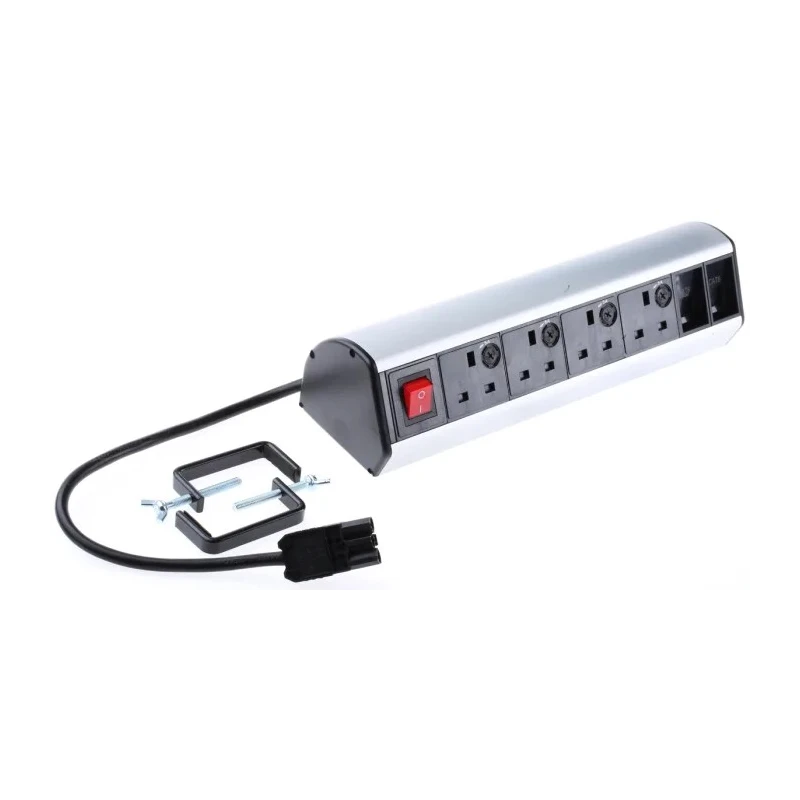 RS PRO 230V 4 Gang Socket Bar with 1m Cable Type G Fused 839-9796