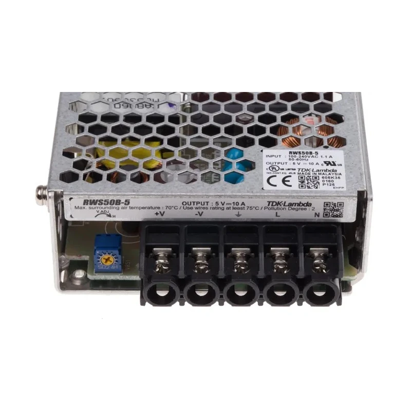 TDK-Lambda 50W Switching Power Supply 5V DC Output, 370V DC / 265V AC Input, Chassis Mount RWS-50B-5