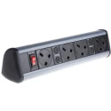 RS PRO 4 Gang Extension Lead 0.5m Cable Type G, Corded, Switchable, Grey and Black 839-9799