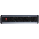RS PRO 4 Gang Extension Lead 0.5m Cable Type G, Corded, Switchable, Grey and Black 839-9799