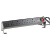 RS PRO 16A 6 Gang Power Distribution Unit Power Strip with 3m Cable Type G Surge Protection 839-9800