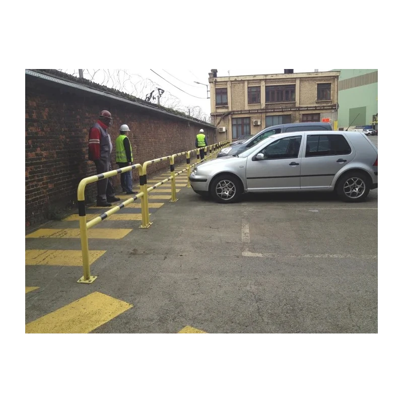 RS PRO Yellow and Black Steel Safety Barrier Safety Railing 1m Height 40mm Diameter 840-0629