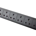 RS PRO 16A 6 Gang Power Distribution Unit Power Strip with 3m Cable Type G Surge Protection 839-9800