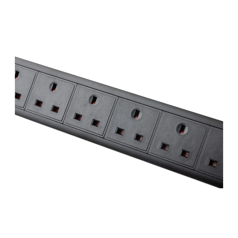 RS PRO 16A 6 Gang Power Distribution Unit Power Strip with 3m Cable Type G Surge Protection 839-9800