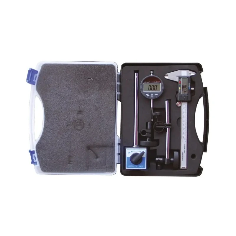 RS PRO Imperial & Metric Measuring Set Stainless Steel Magnetic Base Digital Caliper and Plunger Indicator 841-2583