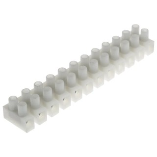 RS PRO Non-Fused Terminal Block, 12-Way, 12AWG Wire Size, 24A Current, 450V, Polyamide, Screw Termination 840-7935