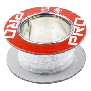 RS PRO White 0.08 mm² Hook Up Wire 28 AWG 7 x 0.12 mm Silver Plated Copper Conductor Polytetrafluoroethylene Jacket 841-7147