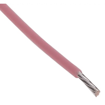RS PRO Pink 0.22 mm² Hook Up Wire, 24 AWG, 7x0.2 mm Core Strands, 100 m Length, Silver Plated Copper Conductor 841-7232