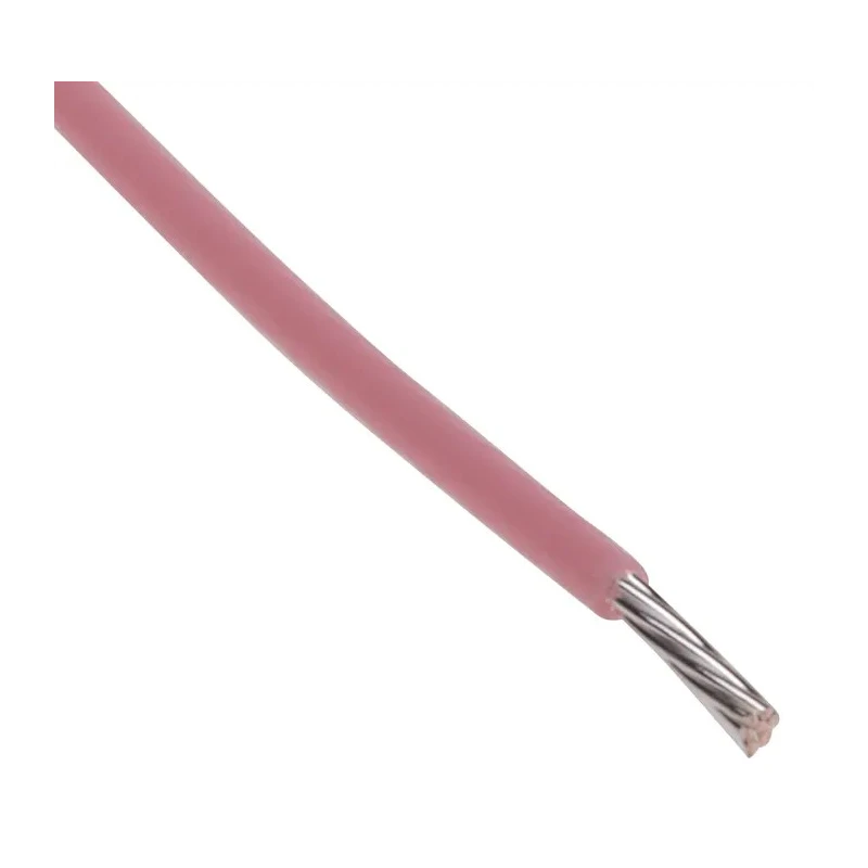 RS PRO Pink 0.22 mm² Hook Up Wire, 24 AWG, 7x0.2 mm Core Strands, 100 m Length, Silver Plated Copper Conductor 841-7232
