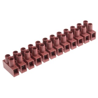 RS PRO Non-Fused Terminal Block, 12-Way, 16AWG Wire Size, 450V, 17.5A Current, 7.8mm Pitch, Dark Brown RS PRO 840-7939