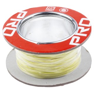 RS PRO Yellow 0.22 mm² Hook Up Wire 24 AWG 7/0.2 mm Silver Plated Copper Conductor PTFE Insulation 100 m 300V 200°C 841-7248