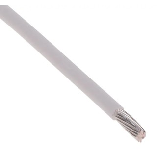 RS PRO White 0.6 mm² Hook Up Wire, 20 AWG, 19/0.2 mm Core Strands, 100 m Length, 300 V Voltage, PTFE Jacket 841-7311
