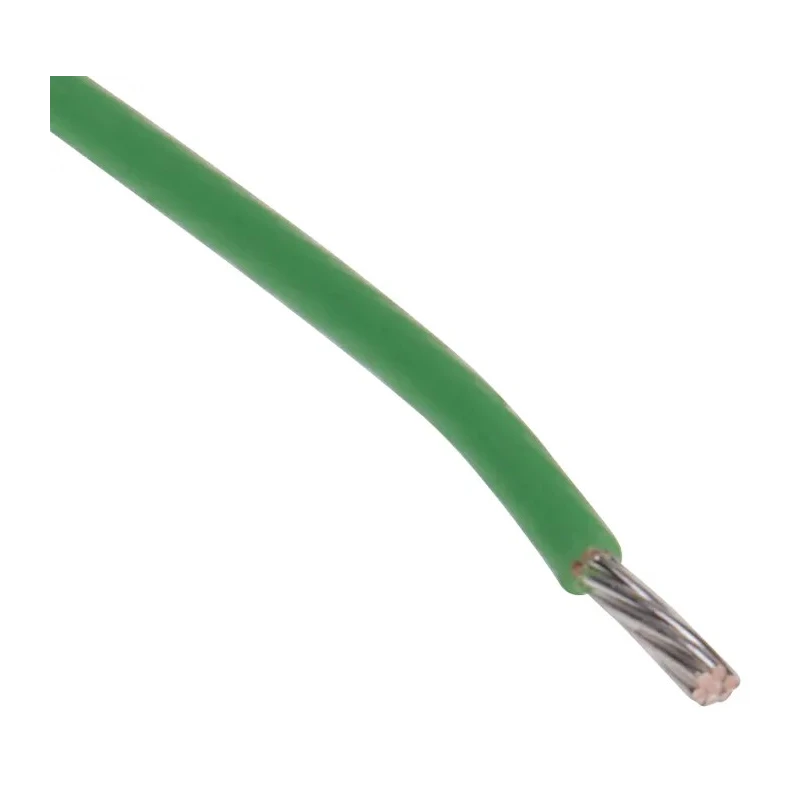 RS PRO Green 0.22 mm² Hook Up Wire, 24 AWG, 7/0.2 mm Core Strands, 100 m Length, Polytetrafluoroethylene Jacket 841-7254