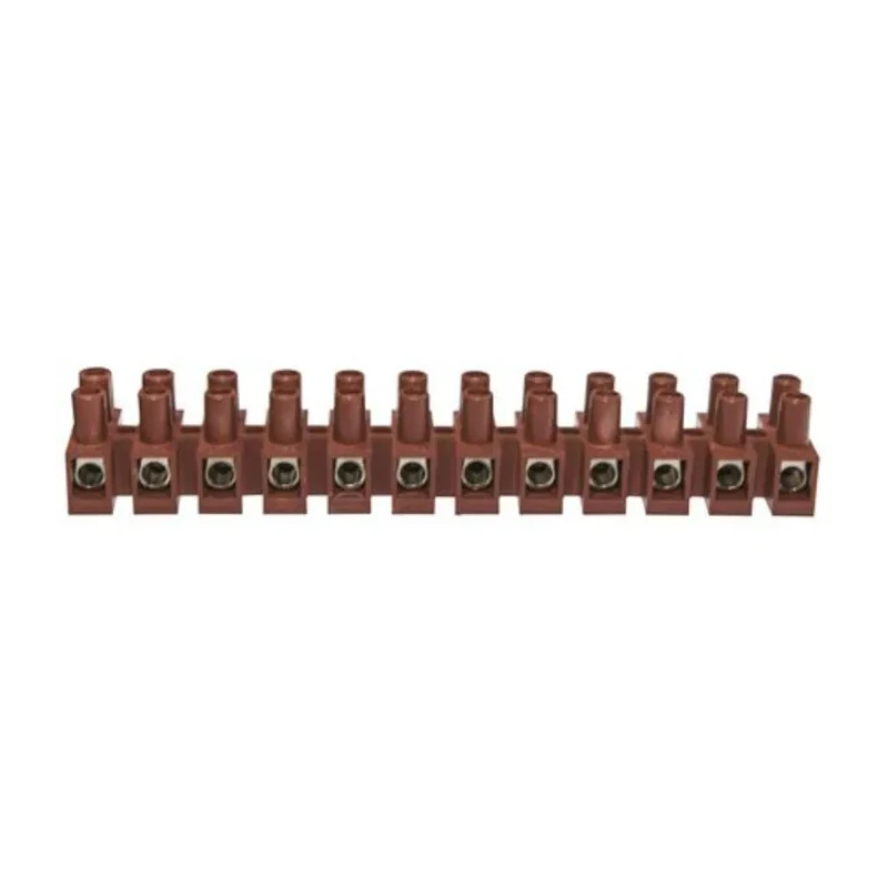 RS PRO Non-Fused Terminal Block 12-Way 12AWG Wire 32A Screw Termination 450V Dark Brown 840-7941