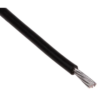 RS PRO Black 0.22 mm² Hook Up Wire 24 AWG 7/0.2 mm Core Strands 25 m Polytetrafluoroethylene 841-7330