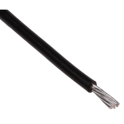 RS PRO Black 0.22 mm² Hook Up Wire 24 AWG 7/0.2 mm Core Strands 25 m Polytetrafluoroethylene 841-7330