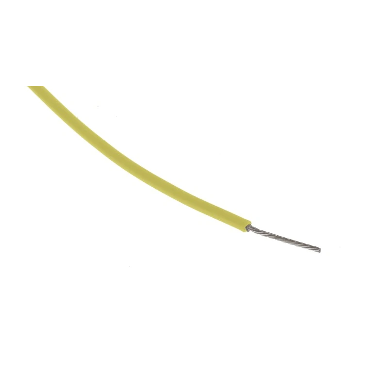 RS PRO Yellow 0.34 mm² 22 AWG 19/0.15 mm Silver Plated Copper Hook Up Wire, 25 m, Polytetrafluoroethylene Insulation 841-7406