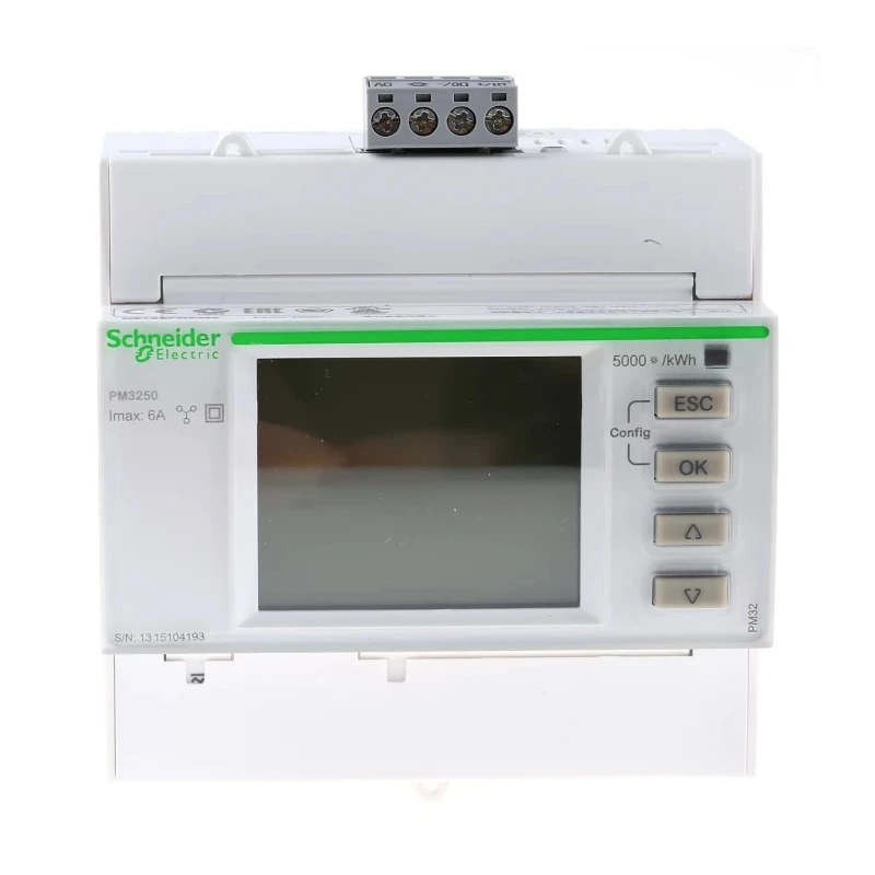 Schneider Electric PM3200 Series 1, 3 Phase Digital LCD Energy Meter with Pulse Output METSEPM3250