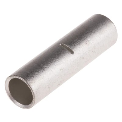 RS PRO Butt Splice Connector, Uninsulated, Tin, Copper Contact, Crimp Termination, 40mm Length, 11mm Diameter 841-7689