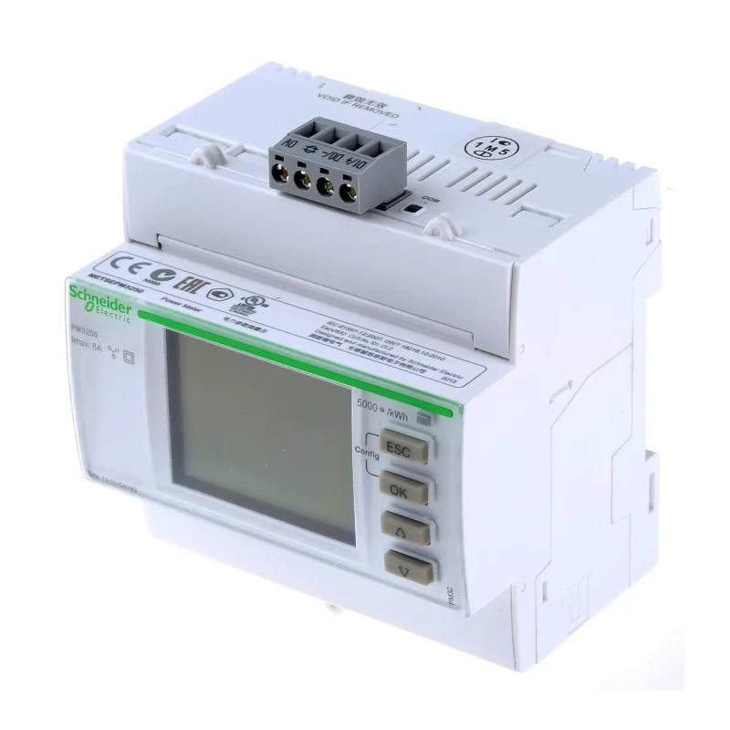 Schneider Electric PM3200 Series 1, 3 Phase Digital LCD Energy Meter with Pulse Output METSEPM3250