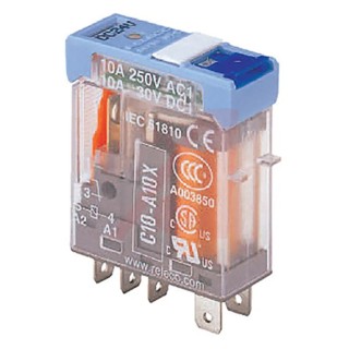 Turck Power Relay, 24V AC Coil, 10A Switching Current, SPDT Contact Configuration, Plug-In Terminal, Silver C10-A10X/024VAC