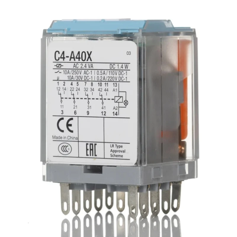 Turck Power Relay 125V DC Coil Voltage 6A Switching Current 4PDT Contact Configuration C4-A40X/120-125VDC