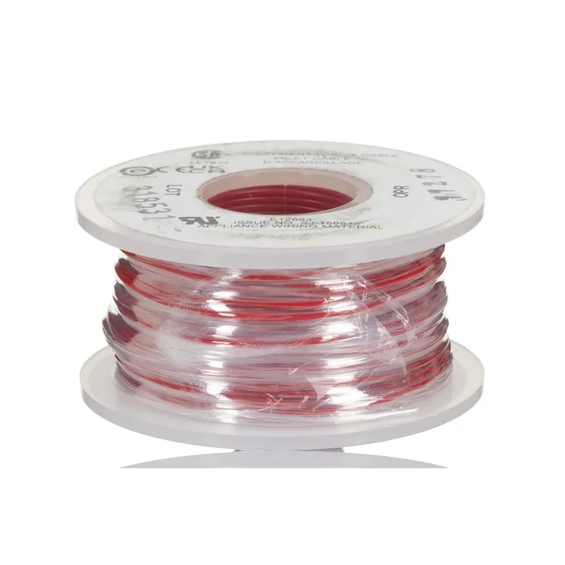 Alpha Wire Hook Up Wire PVC Series Red 0.2 mm² 24 AWG 1 x 0.51 mm Strands 30 m 300 V Flame Retardant 3050/1 RD005