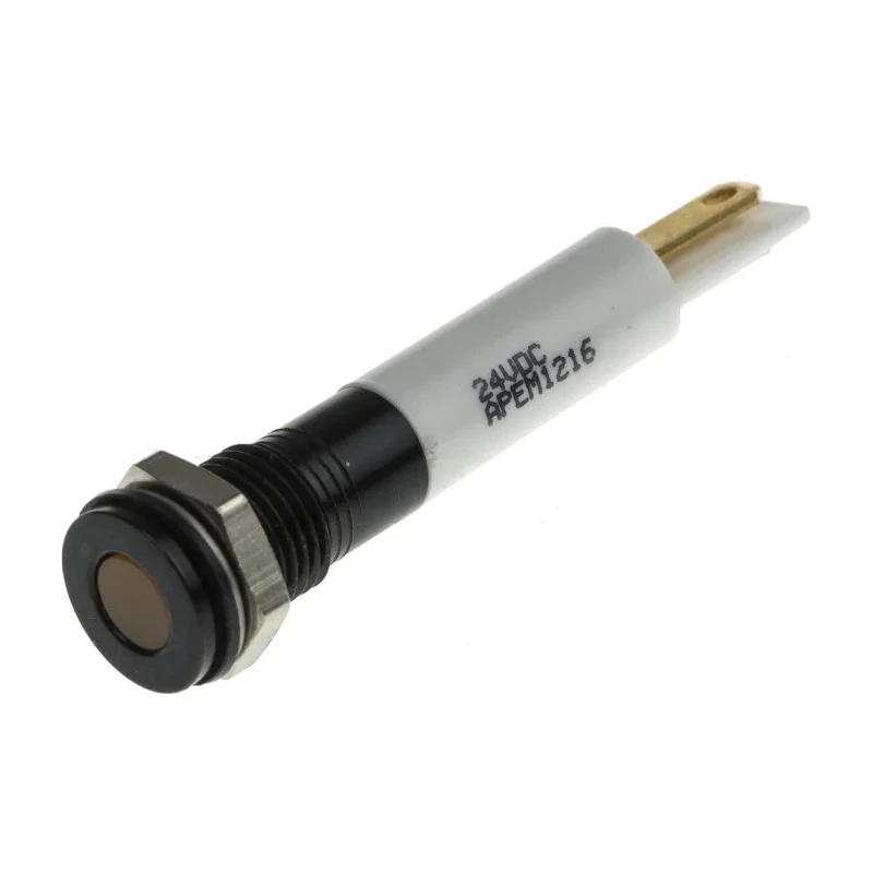 RS PRO Orange Panel Mount Indicator, 21.6V dc, 26.4 V dc, 20mA, IP67 Protection, Flush Bezel 843-2506
