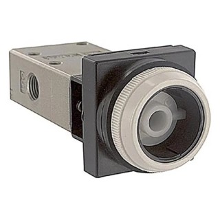 SMC Push Button Pneumatic Manual Control Valve VM400 Series 1/8 in NPT, 4 Ports, 1 Mpa Pressure NVM430-N01-33