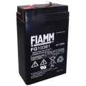 Fiamm Sealed Lead Acid Battery, 6 V, 3.8 Ah, Faston F1 Terminal, AGM Construction FG10381