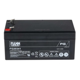 Fiamm Sealed Lead Acid Battery 12 V, 3.4 Ah, Faston F1 Termination, AGM Construction FG20341