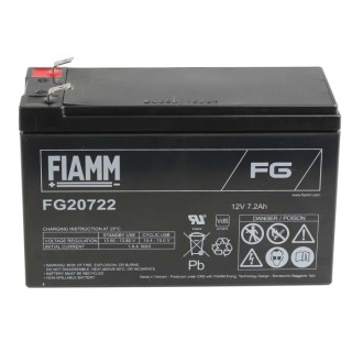 Fiamm 12 V Sealed Lead Acid Battery 7.2 Ah Faston F2 Termination AGM Construction 65mm x 100mm FG20722