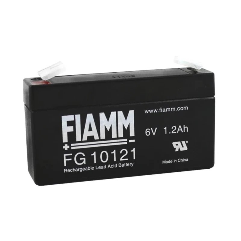 Fiamm 6 V Sealed Lead Acid Battery, AGM Construction, 1.2 Ah Capacity, Faston F1 Termination FG10121